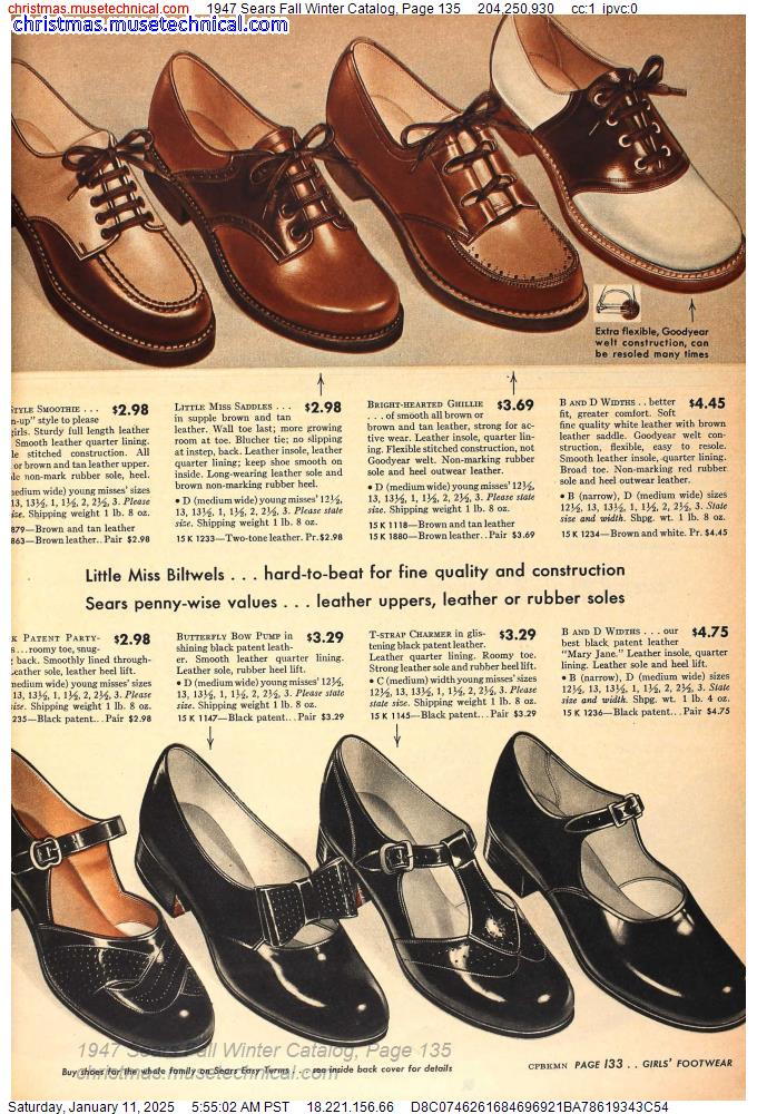 1947 Sears Fall Winter Catalog, Page 135