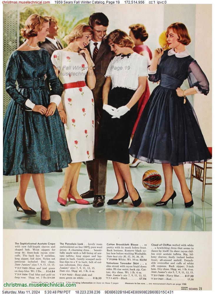 1959 Sears Fall Winter Catalog, Page 19