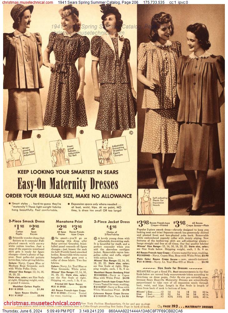 1941 Sears Spring Summer Catalog, Page 206