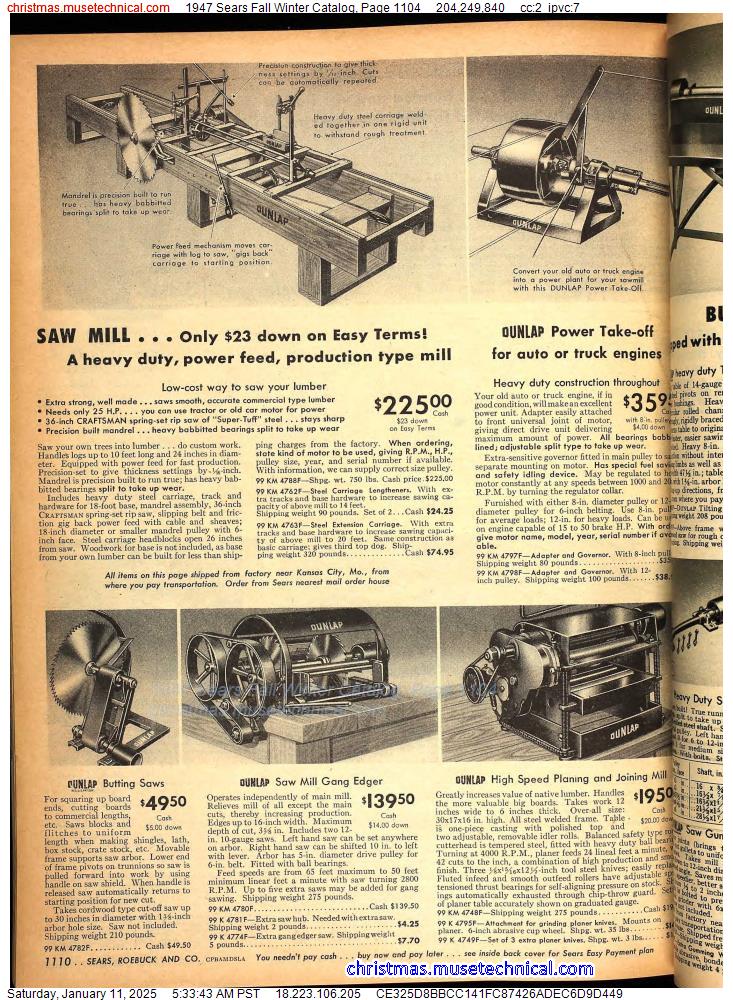 1947 Sears Fall Winter Catalog, Page 1104