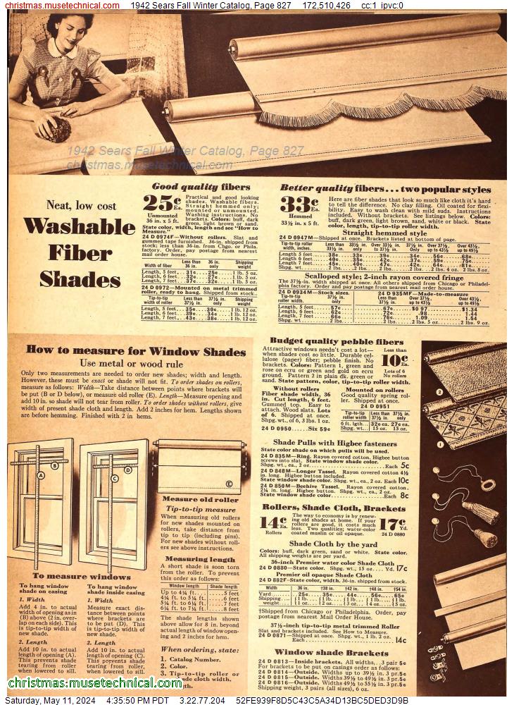 1942 Sears Fall Winter Catalog, Page 827