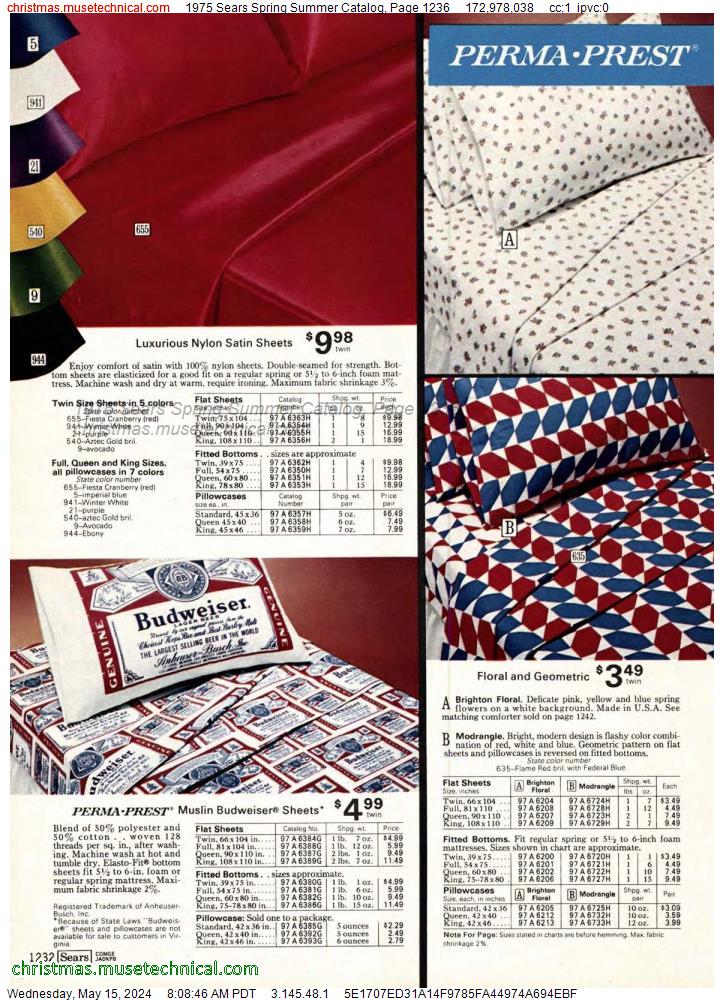 1975 Sears Spring Summer Catalog, Page 1236