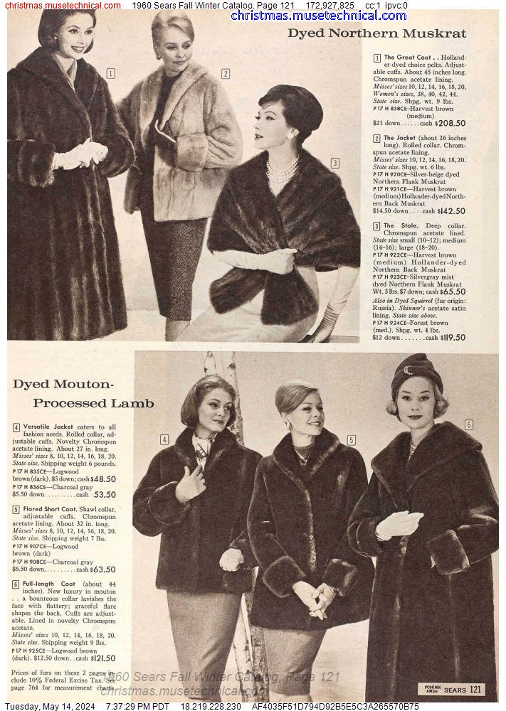1960 Sears Fall Winter Catalog, Page 121