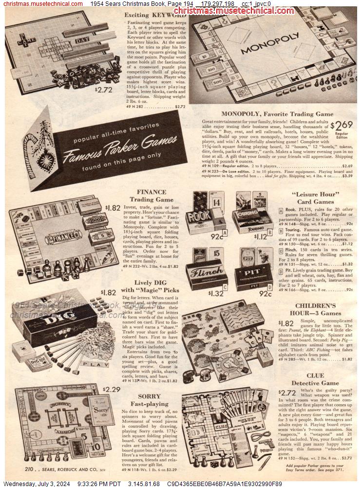 1954 Sears Christmas Book, Page 194