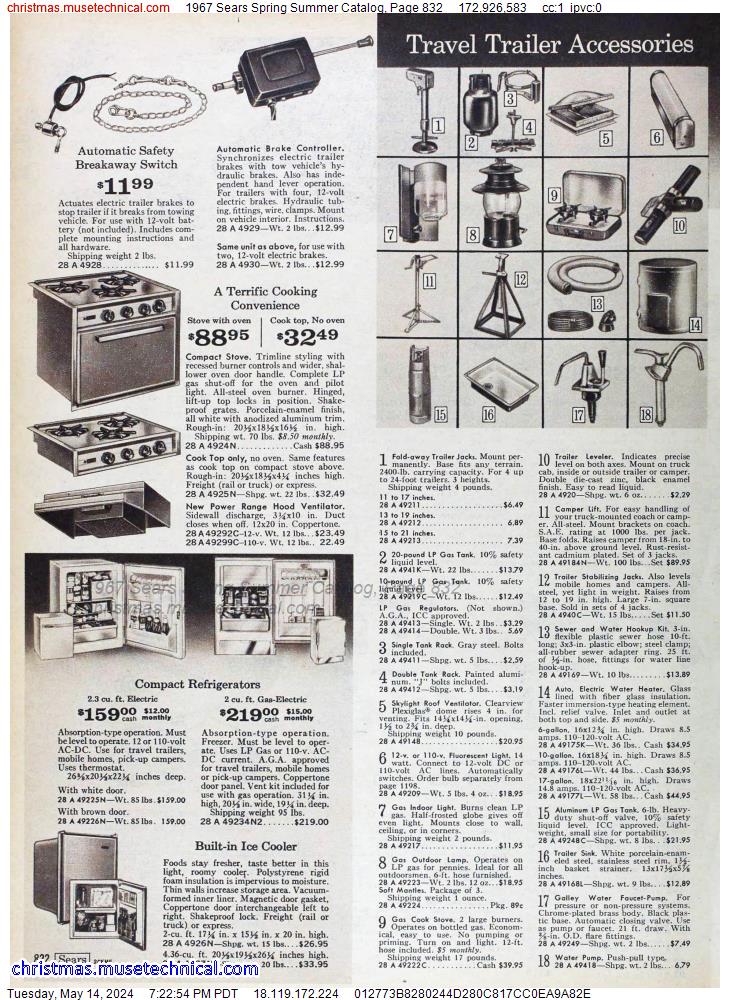 1967 Sears Spring Summer Catalog, Page 832