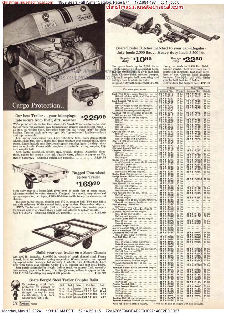 1969 Sears Fall Winter Catalog, Page 574