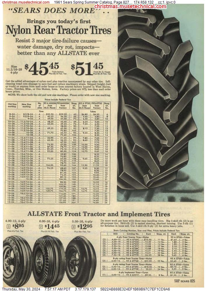 1961 Sears Spring Summer Catalog, Page 827
