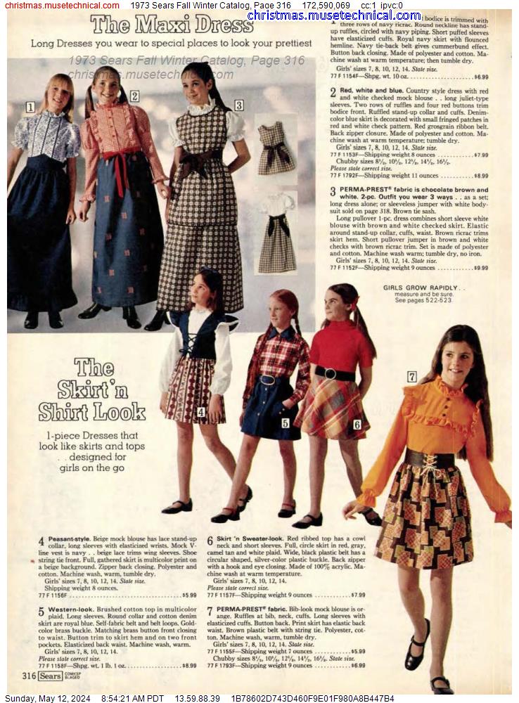 1973 Sears Fall Winter Catalog, Page 316