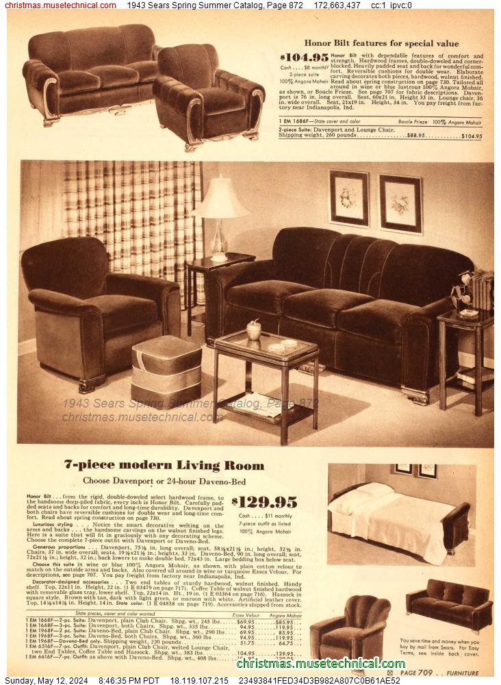 1943 Sears Spring Summer Catalog, Page 872