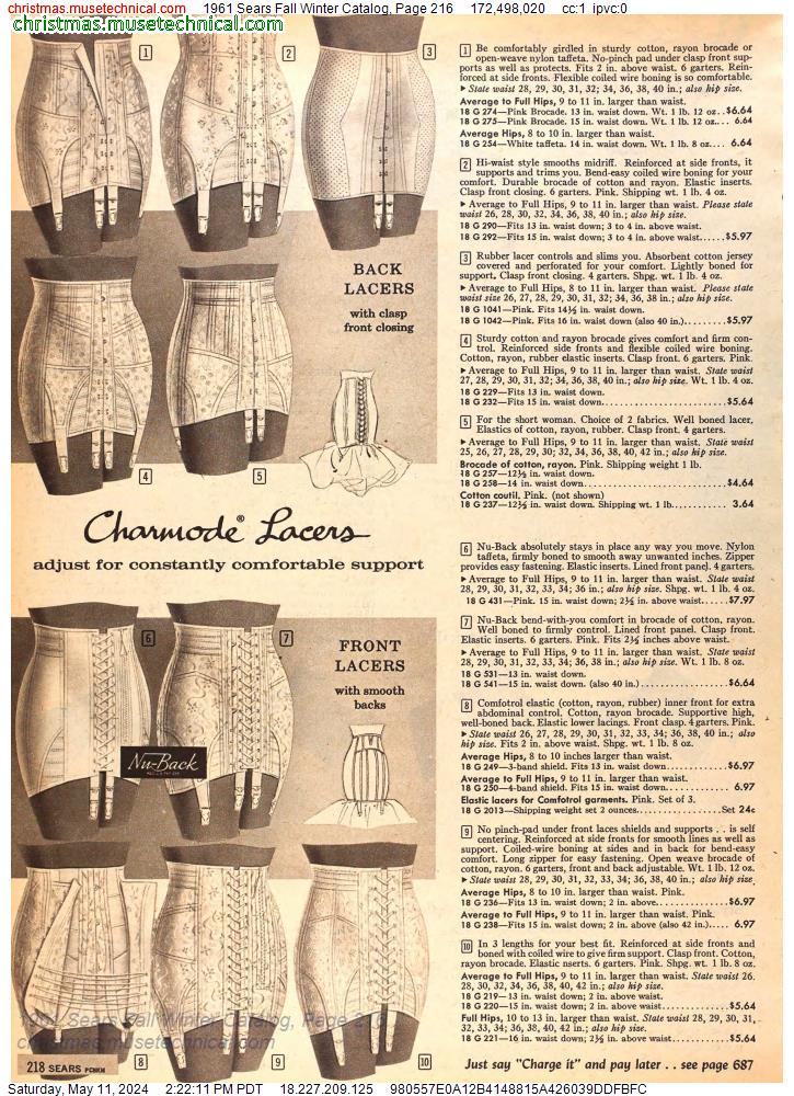 1961 Sears Fall Winter Catalog, Page 216