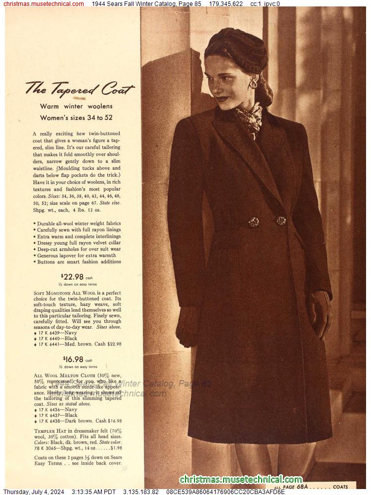 1944 Sears Fall Winter Catalog, Page 85