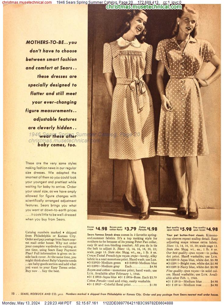 1946 Sears Spring Summer Catalog, Page 20
