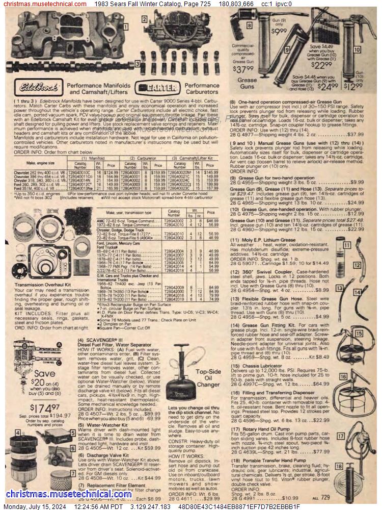 1983 Sears Fall Winter Catalog, Page 725