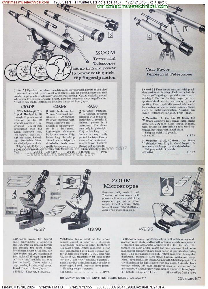 1966 Sears Fall Winter Catalog, Page 1407