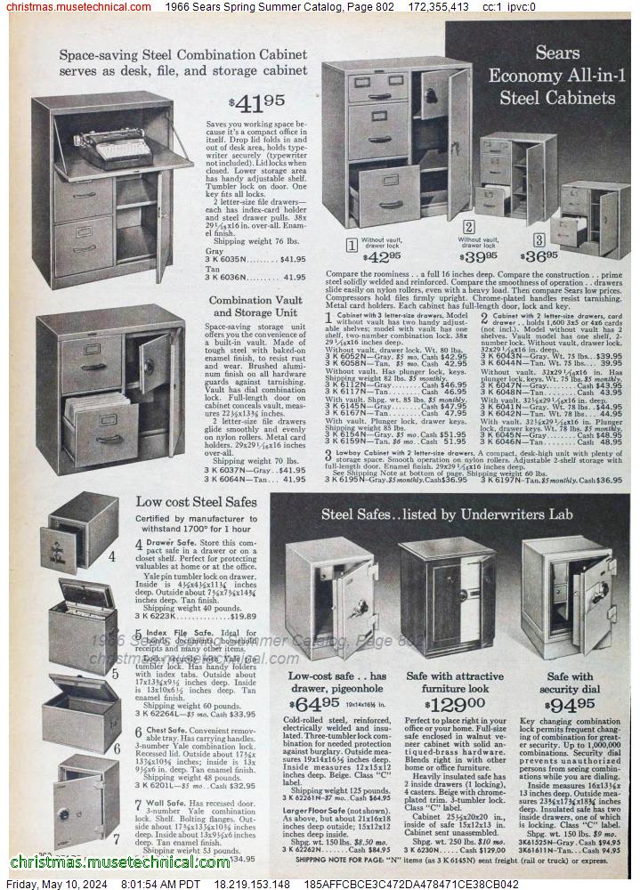 1966 Sears Spring Summer Catalog, Page 802