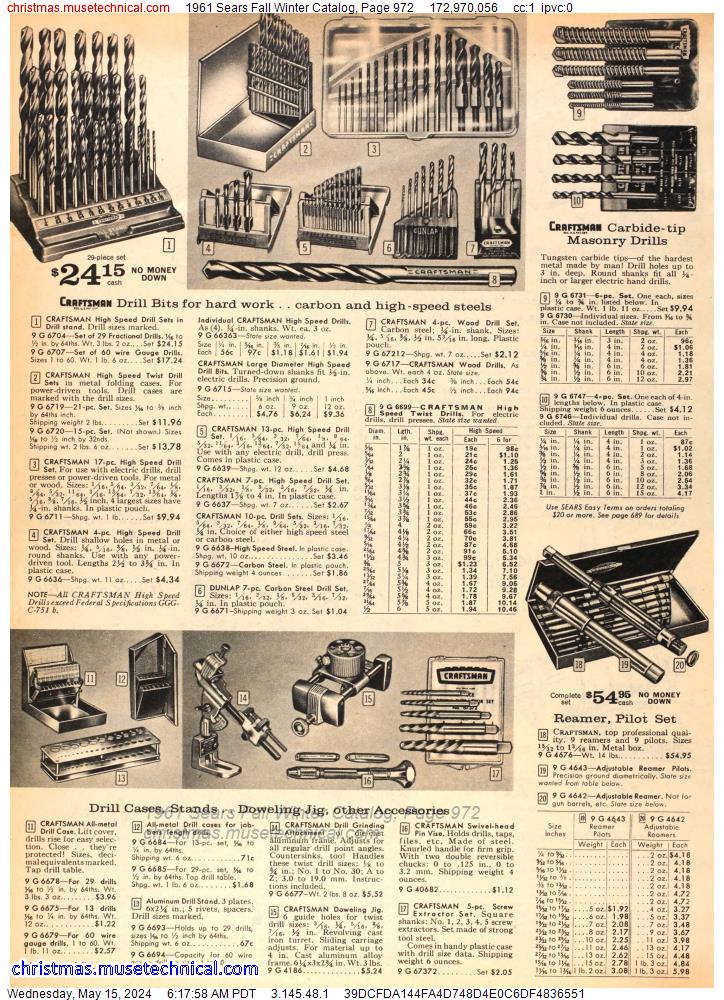 1961 Sears Fall Winter Catalog, Page 972