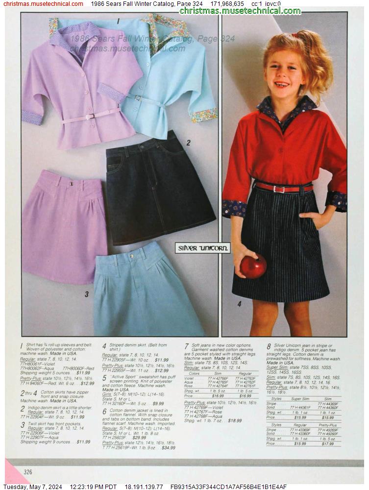 1986 Sears Fall Winter Catalog, Page 324