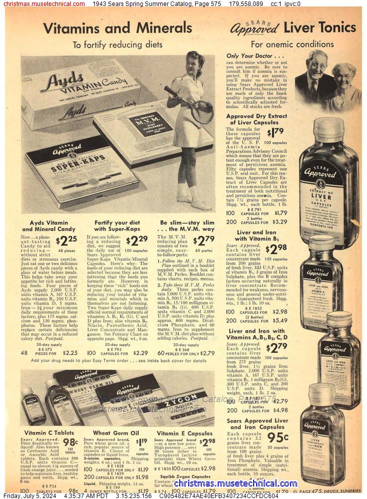 1943 Sears Spring Summer Catalog, Page 575