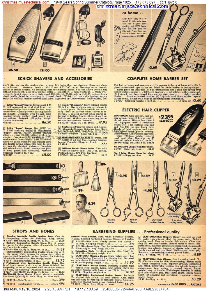 1949 Sears Spring Summer Catalog, Page 1025