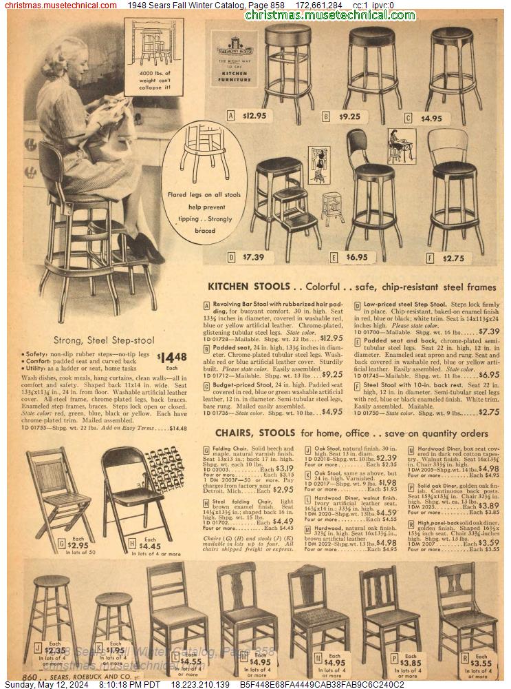 1948 Sears Fall Winter Catalog, Page 858