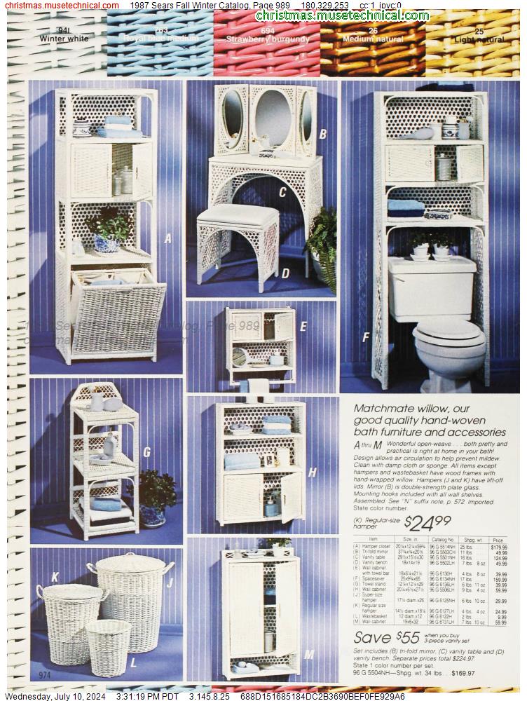 1987 Sears Fall Winter Catalog, Page 989