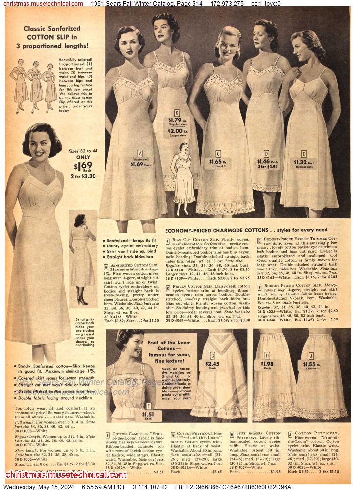 1951 Sears Fall Winter Catalog, Page 314