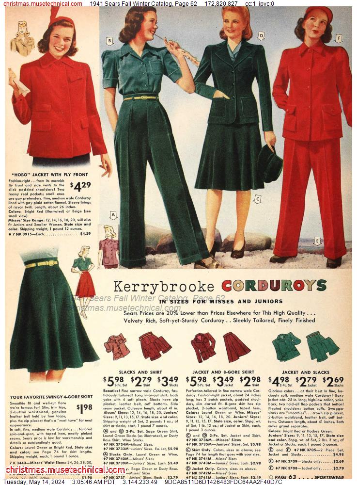 1941 Sears Fall Winter Catalog, Page 62