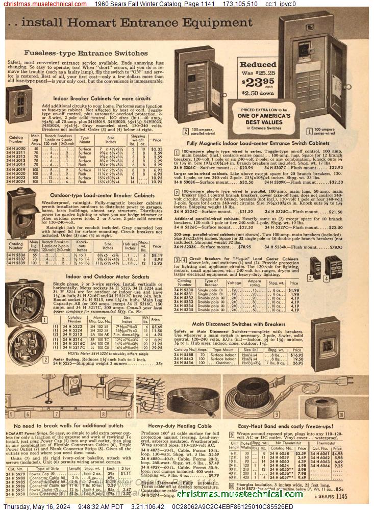 1960 Sears Fall Winter Catalog, Page 1141