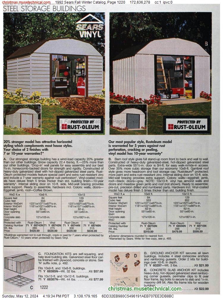 1992 Sears Fall Winter Catalog, Page 1220