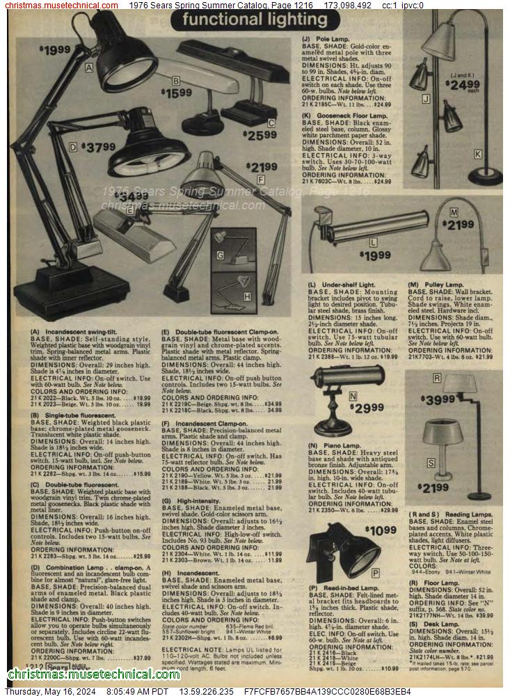 1976 Sears Spring Summer Catalog, Page 1216