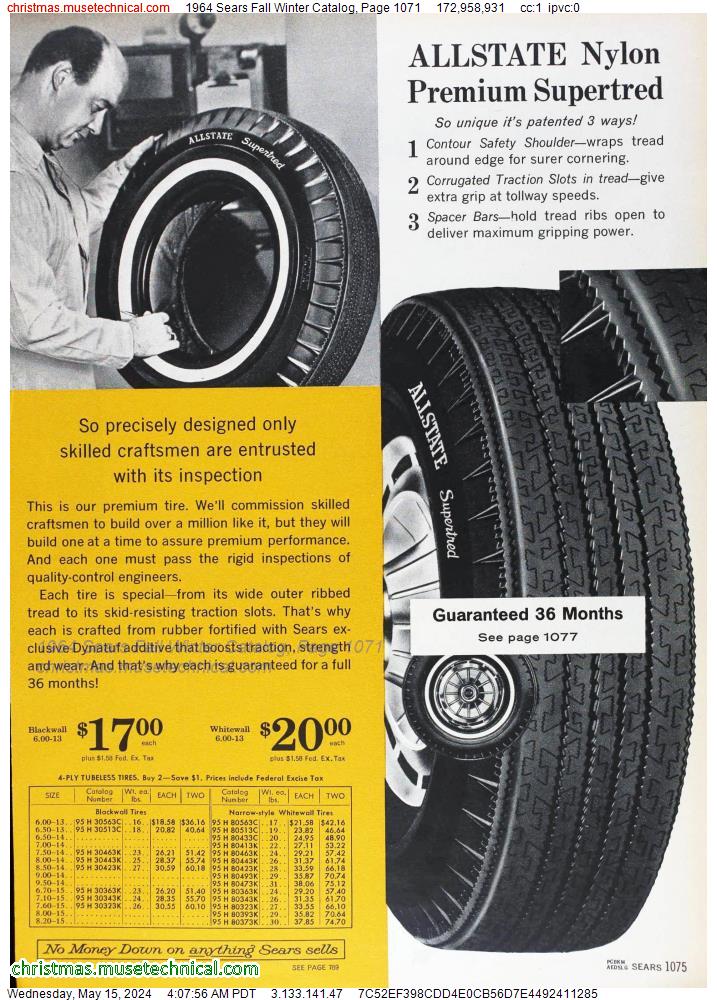 1964 Sears Fall Winter Catalog, Page 1071