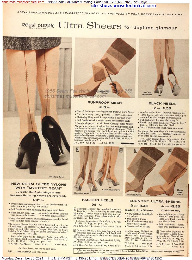 1956 Sears Fall Winter Catalog, Page 258