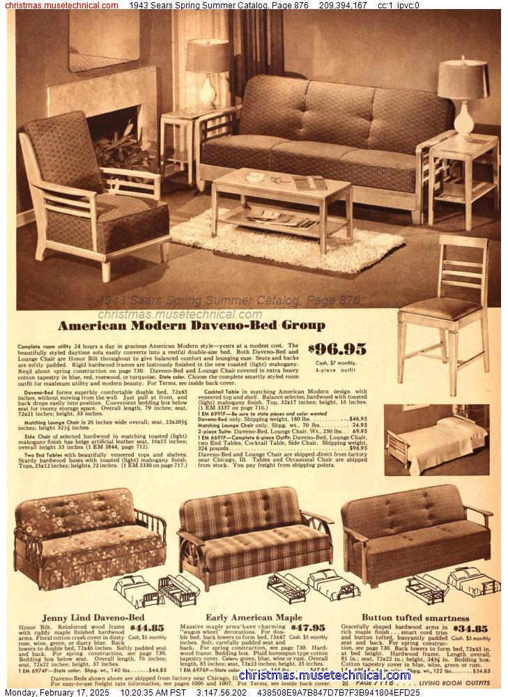 1943 Sears Spring Summer Catalog, Page 876