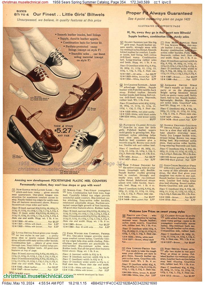 1958 Sears Spring Summer Catalog, Page 354