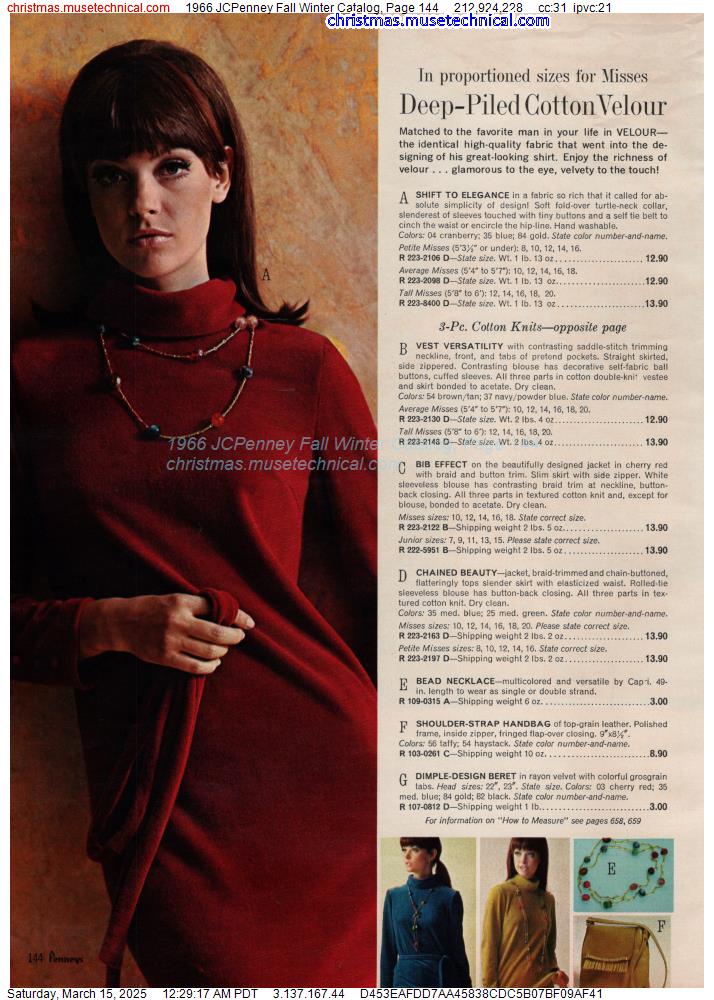 1966 JCPenney Fall Winter Catalog, Page 144