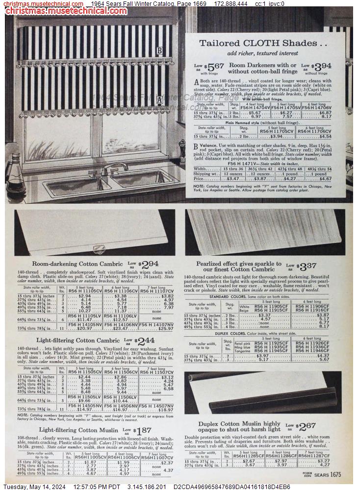 1964 Sears Fall Winter Catalog, Page 1669