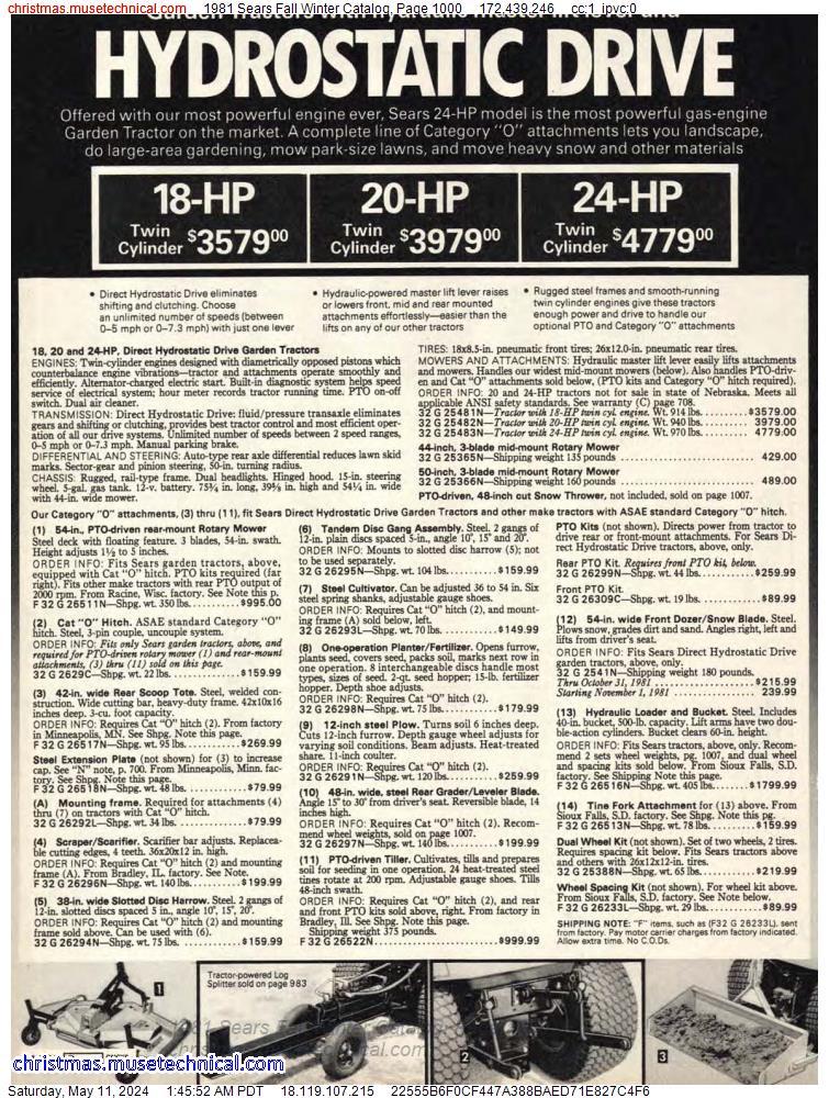 1981 Sears Fall Winter Catalog, Page 1000
