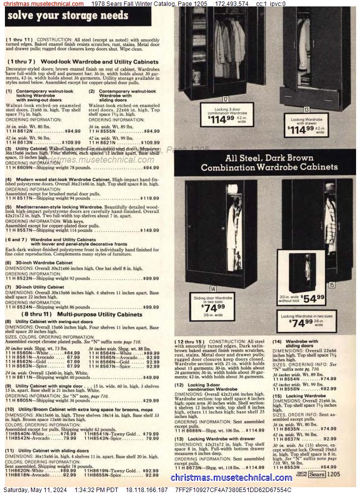 1978 Sears Fall Winter Catalog, Page 1205