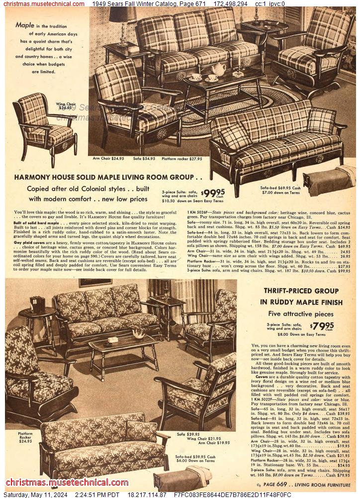 1949 Sears Fall Winter Catalog, Page 671