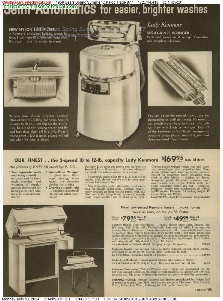 1959 Sears Spring Summer Catalog, Page 877