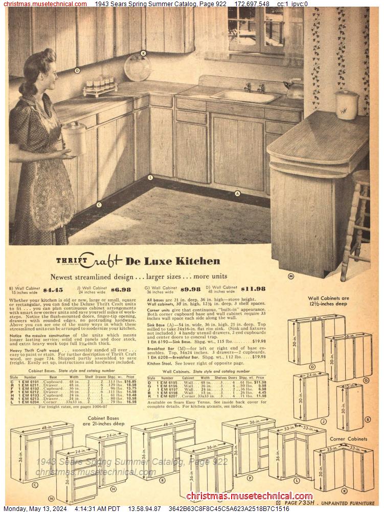 1943 Sears Spring Summer Catalog, Page 922