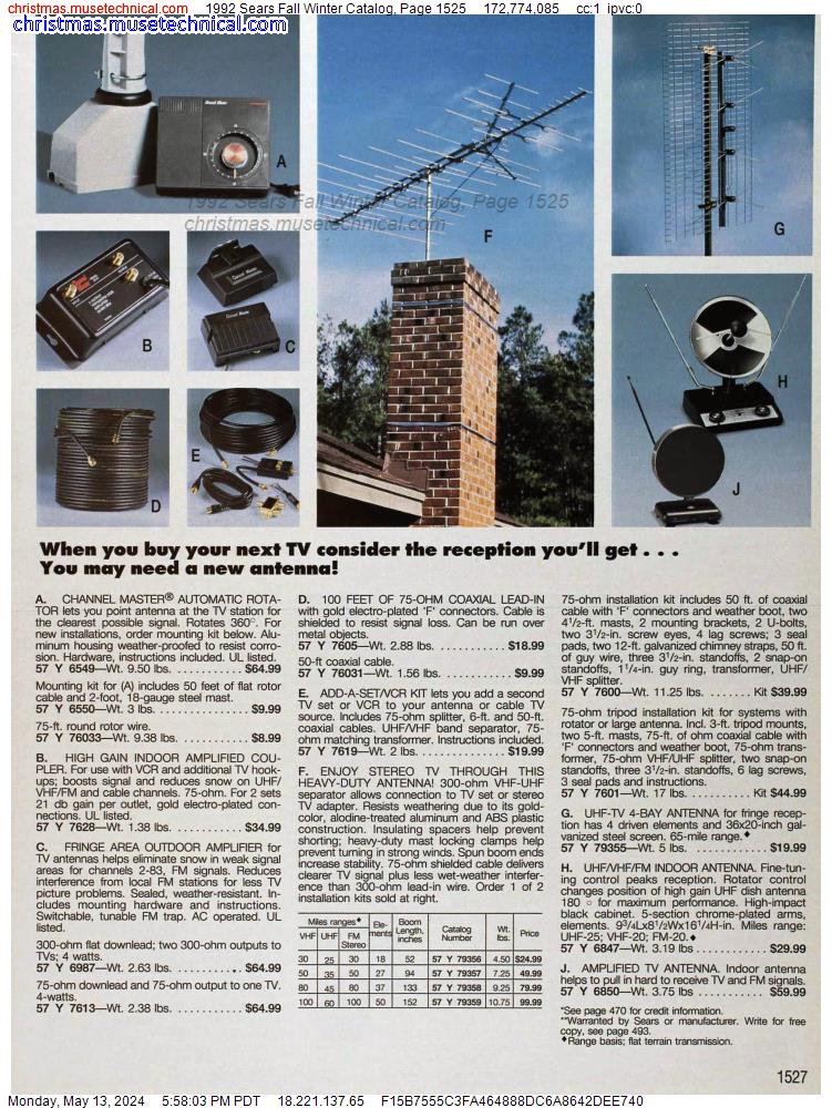 1992 Sears Fall Winter Catalog, Page 1525