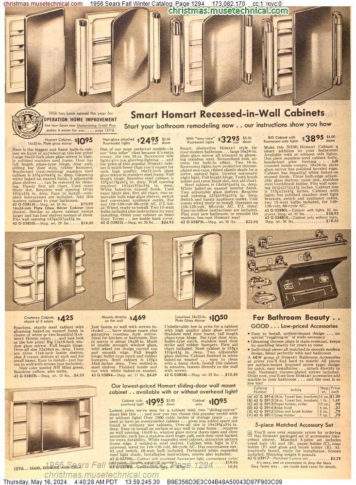 1956 Sears Fall Winter Catalog, Page 1294