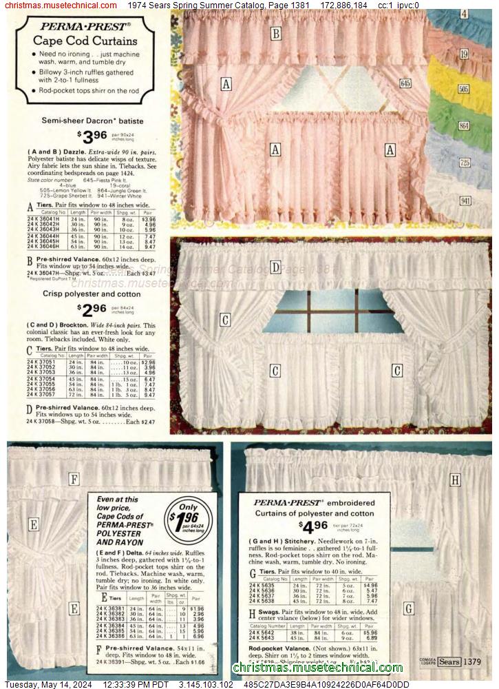 1974 Sears Spring Summer Catalog, Page 1381