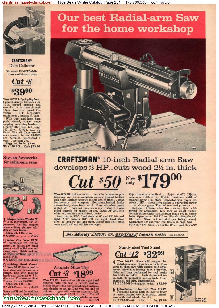 1969 Sears Winter Catalog, Page 281