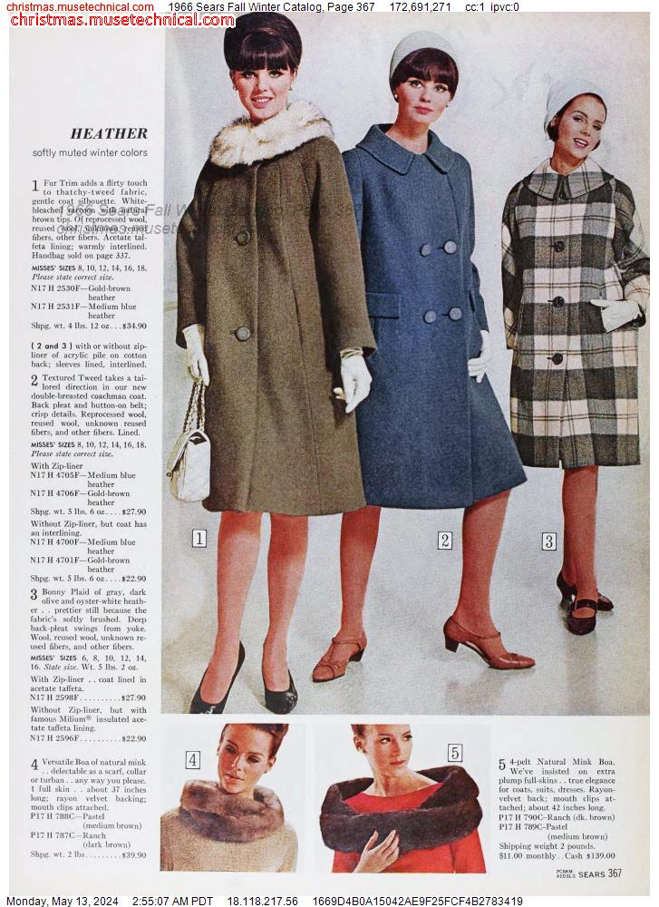 1966 Sears Fall Winter Catalog, Page 367