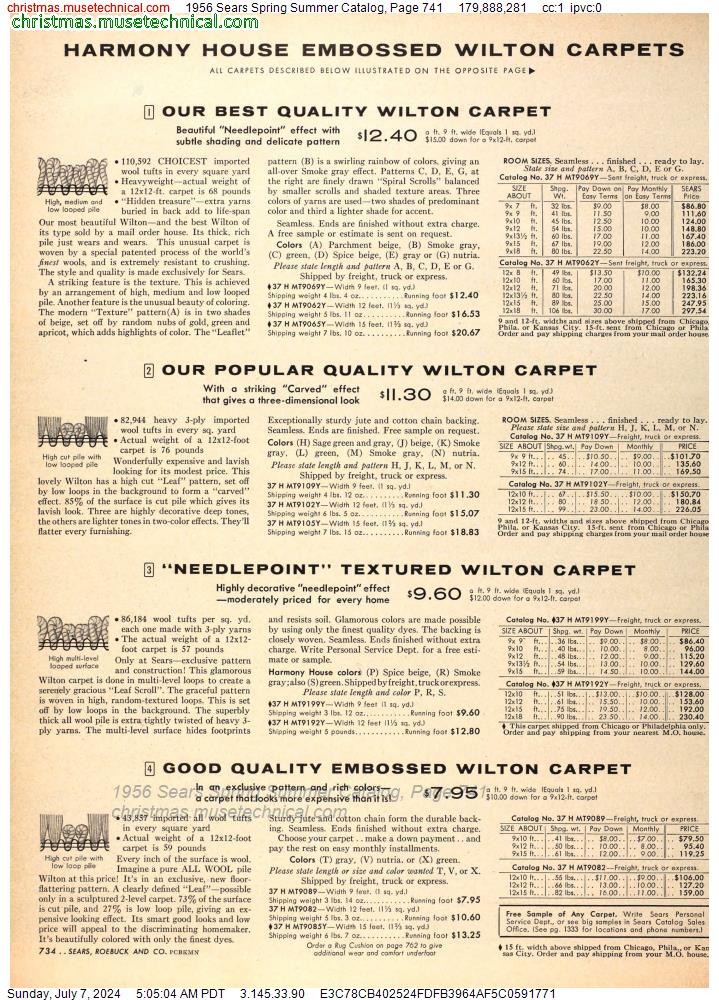 1956 Sears Spring Summer Catalog, Page 741