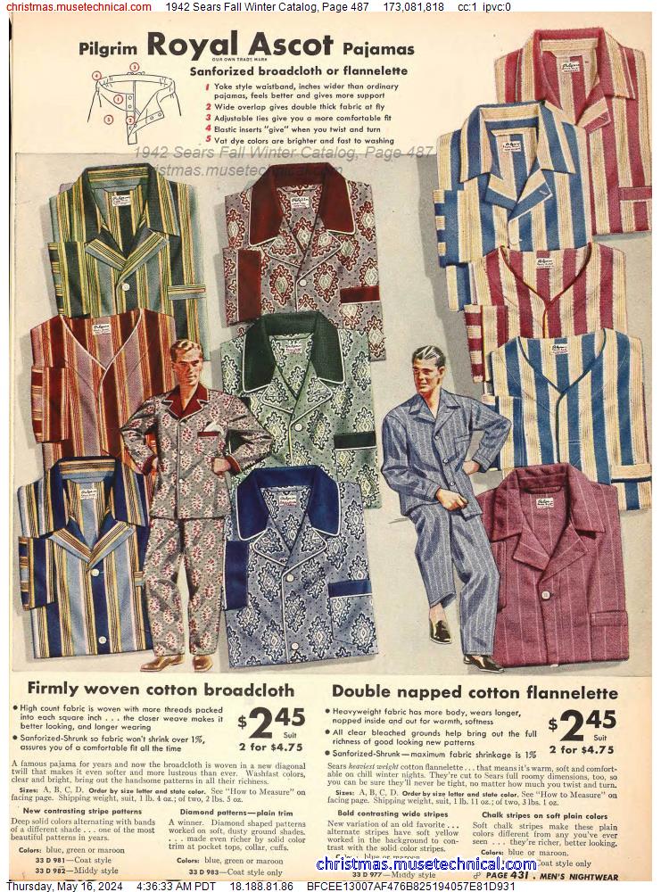 1942 Sears Fall Winter Catalog, Page 487