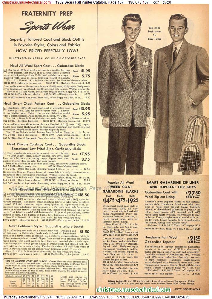 1952 Sears Fall Winter Catalog, Page 107