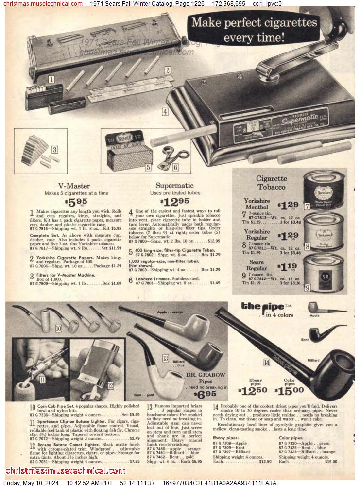 1971 Sears Fall Winter Catalog, Page 1226